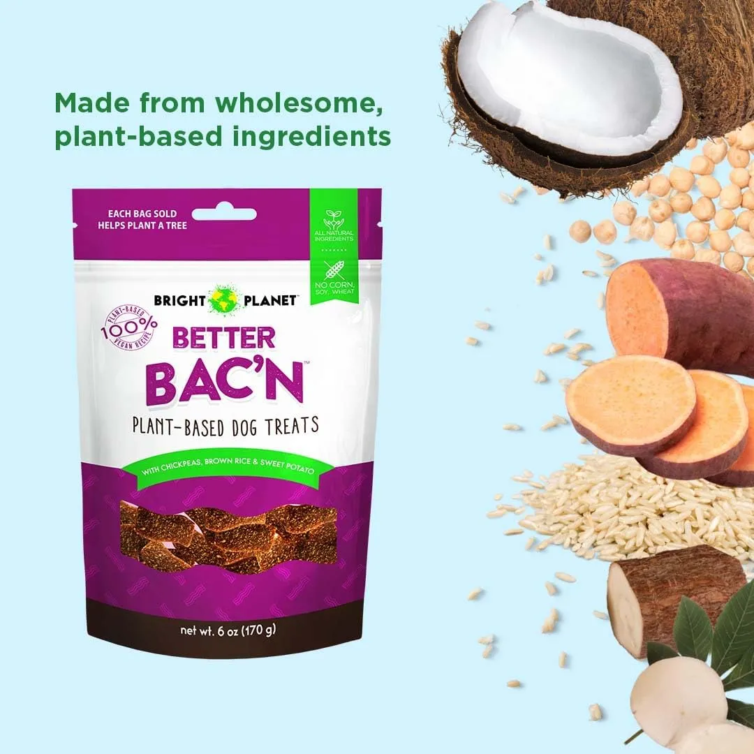 | Plant-Based Vegan Dog Treats - 6oz | Sustainable Natural Clean Label | Low-Calorie Soft Veggie Dog Treats | Made in USA