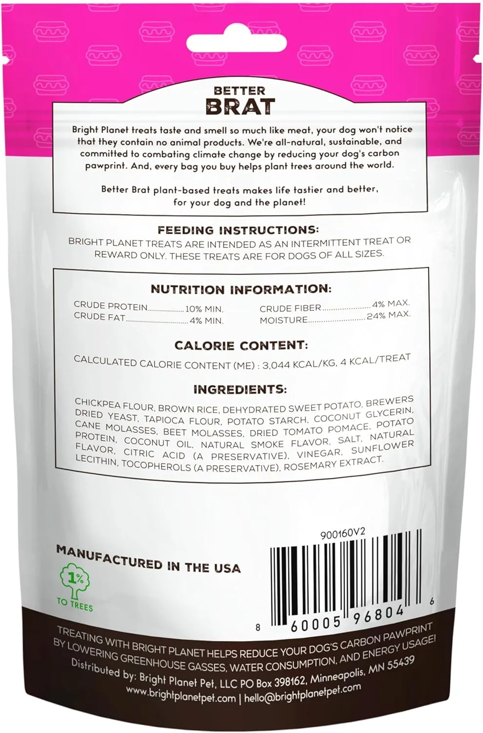 | Plant-Based Vegan Dog Treats - 6oz | Sustainable Natural Clean Label | Low-Calorie Soft Veggie Dog Treats | Made in USA