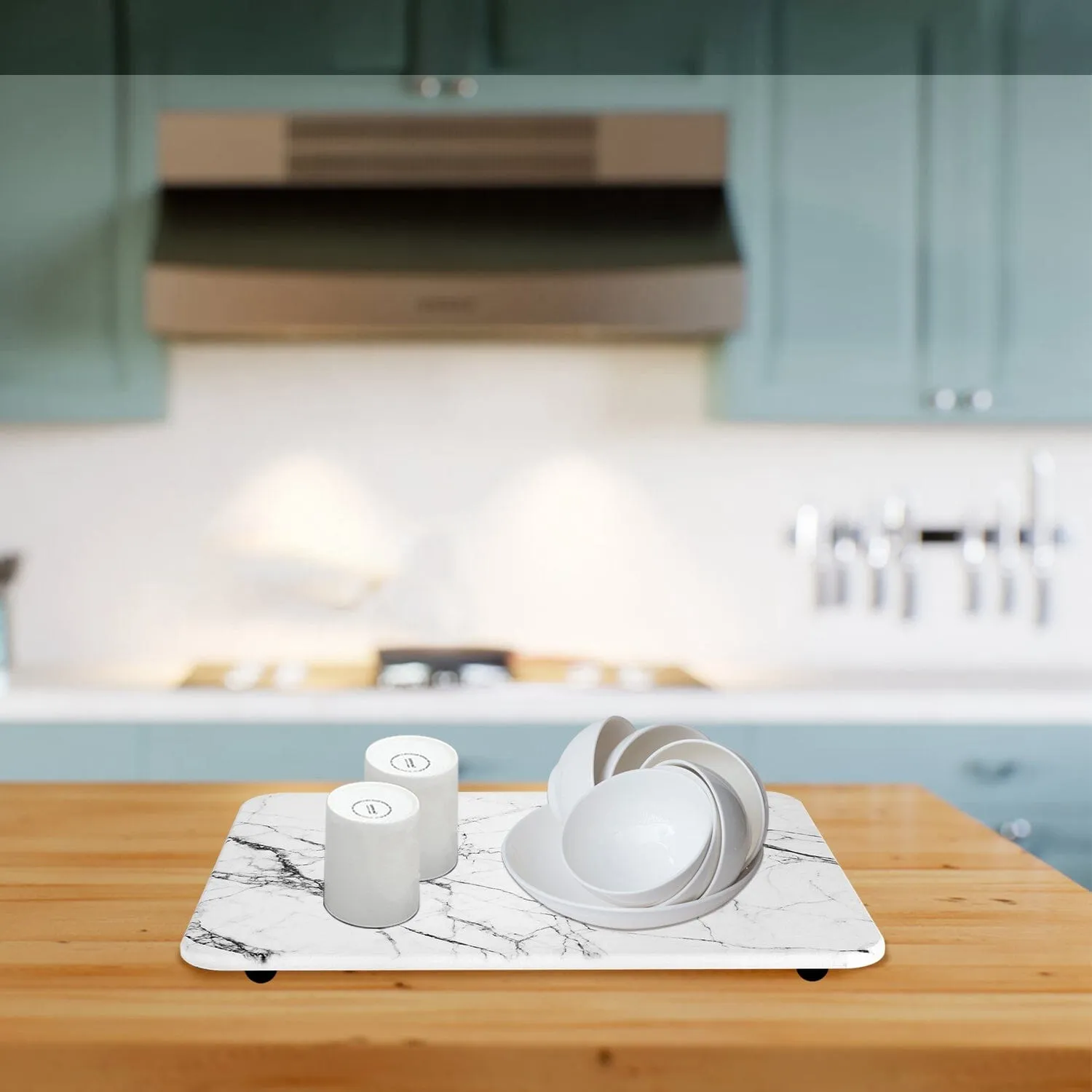 2-Pack: Stone Dish Drying Mat Silicone Diatomaceous Earth Mat