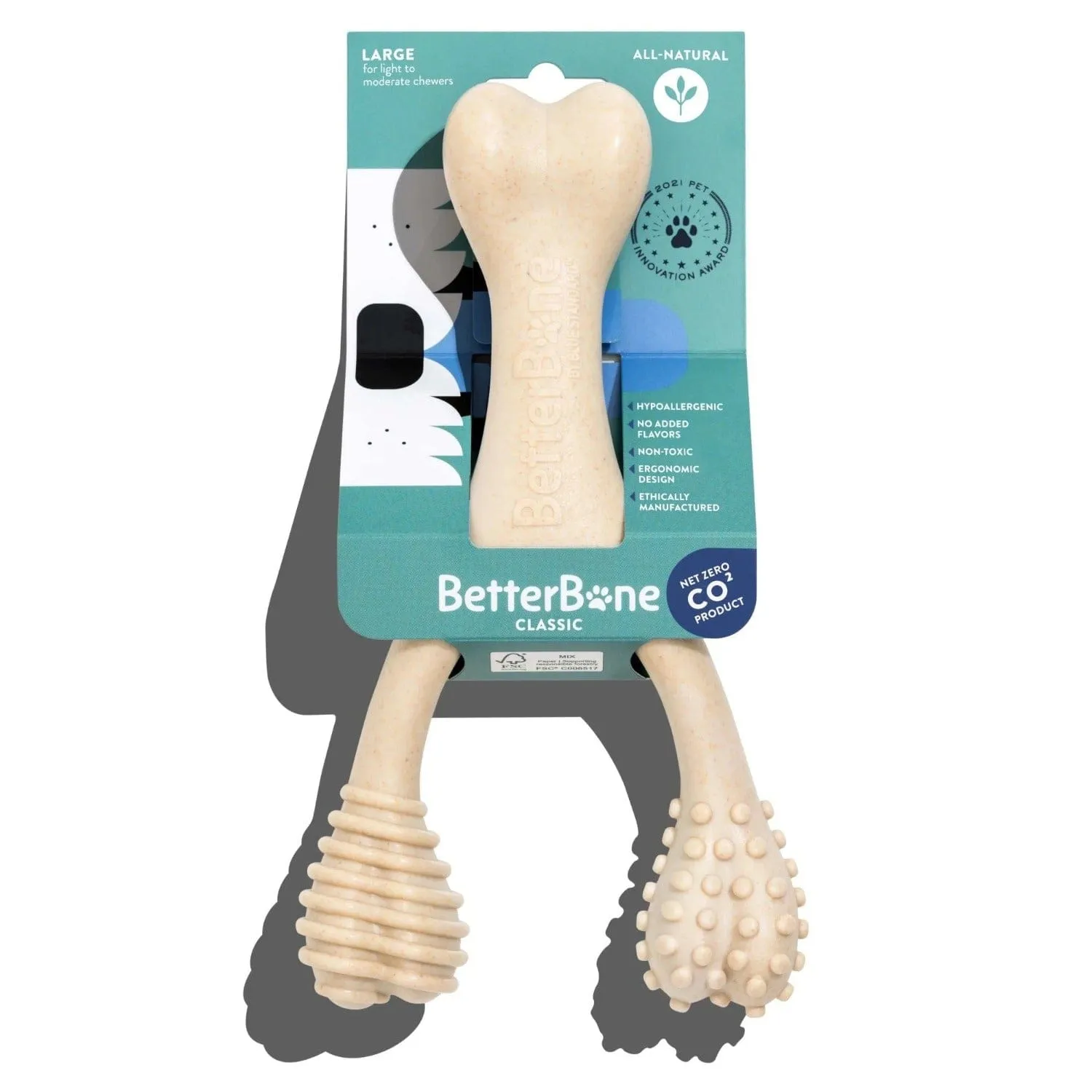 All Natural Dog Bone - Eco Friendly Dog Toy - Non-Splintering, Nylon Free