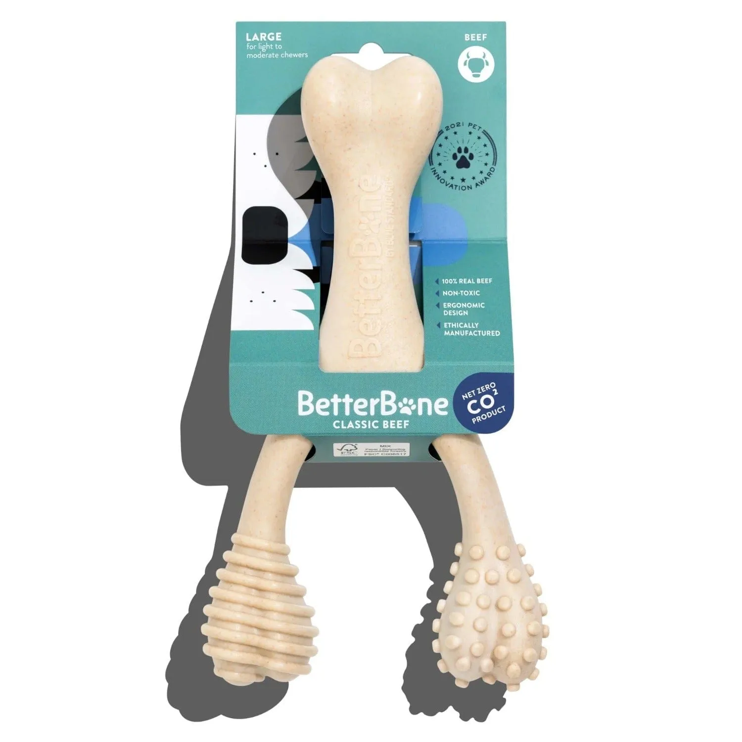 All Natural Dog Bone - Eco Friendly Dog Toy - Non-Splintering, Nylon Free