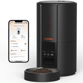 Automatic Dog Food Feeders, FT70P Timed Cat Feeder with Portion Control, Auto Dog Dispenser with 10S Meal Call and Backup Power Supply for Cat & Dog, 5L, Black
