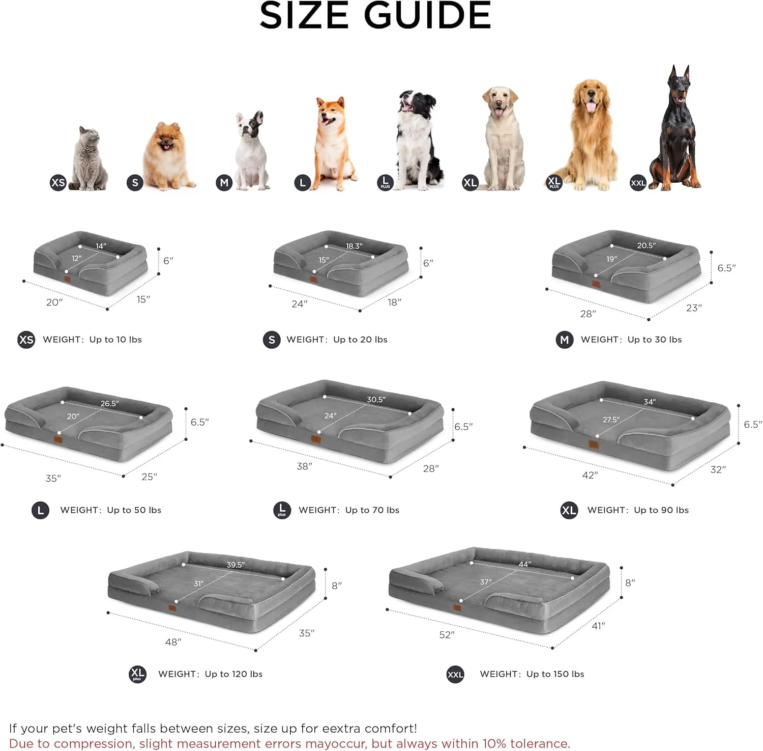 Bedsure Orthopedic Dog Bed for Extra Large Dogs - XL Washable Dog Sofa Beds Large, Supportive Foam Pet Couch Bed with Removable Washable Cover, Waterproof Lining and Nonskid Bottom, Grey