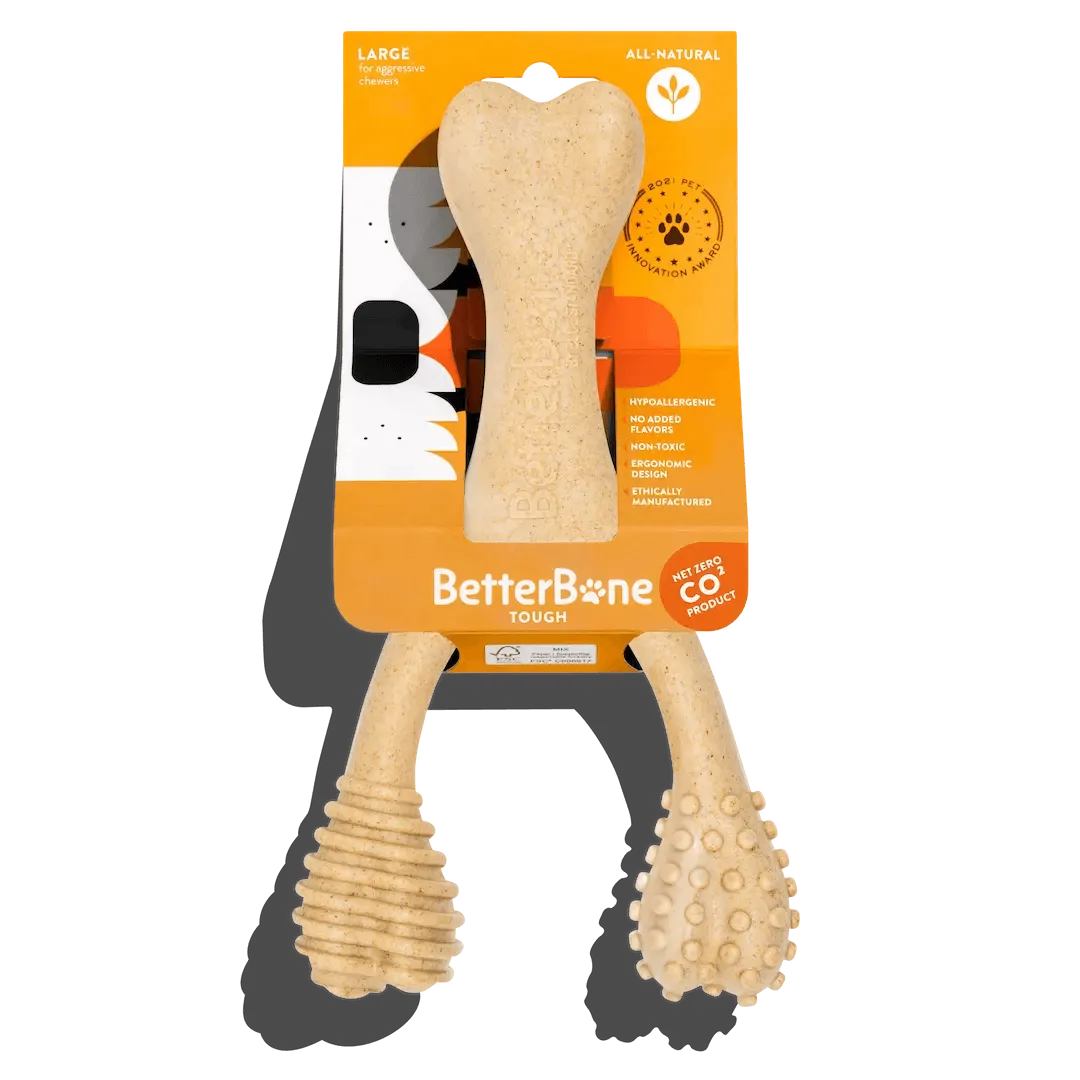 BetterBone TOUGH | Durable All-Natural, Food-Grade, Eco-Friendly, Dental Cleaning Chew for Aggressive Chewer Dogs & Puppies by The Better Bone Natural Dog Bone