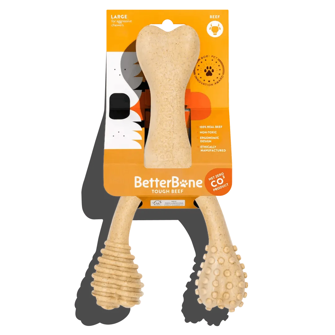 BetterBone TOUGH | Durable All-Natural, Food-Grade, Eco-Friendly, Dental Cleaning Chew for Aggressive Chewer Dogs & Puppies by The Better Bone Natural Dog Bone