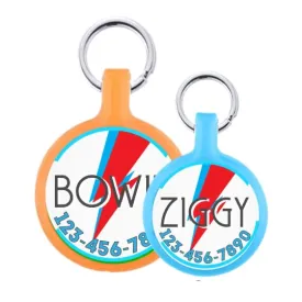 Bowie Ziggy Stardust Lightning Bolt Quiet & Lightweight Eco-Friendly Pet ID Tag