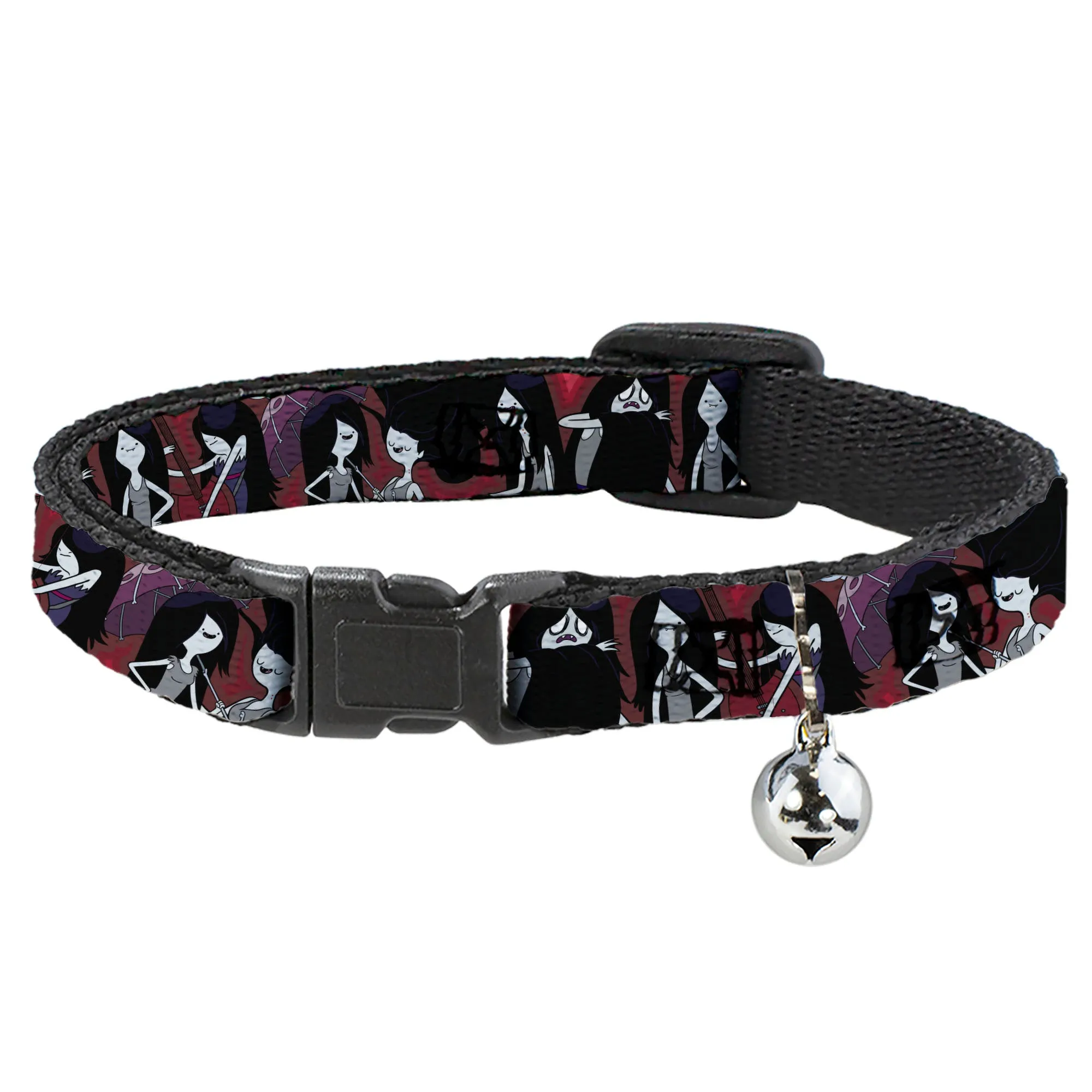Breakaway Cat Collar with Bell - Adventure Time Marceline Poses Collage Reds