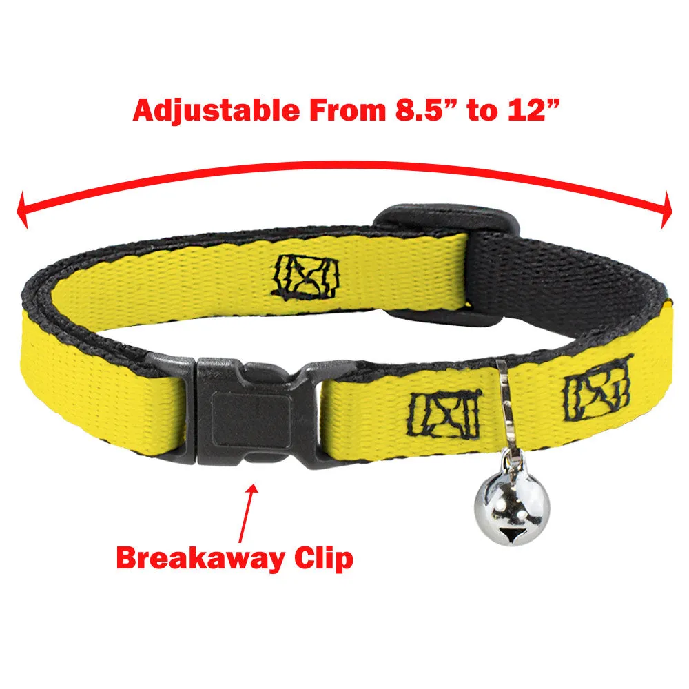 Breakaway Cat Collar with Bell - POST FRUITY PEBBLES Logo and Cereal Pebbles Scattered Red/Multi Color