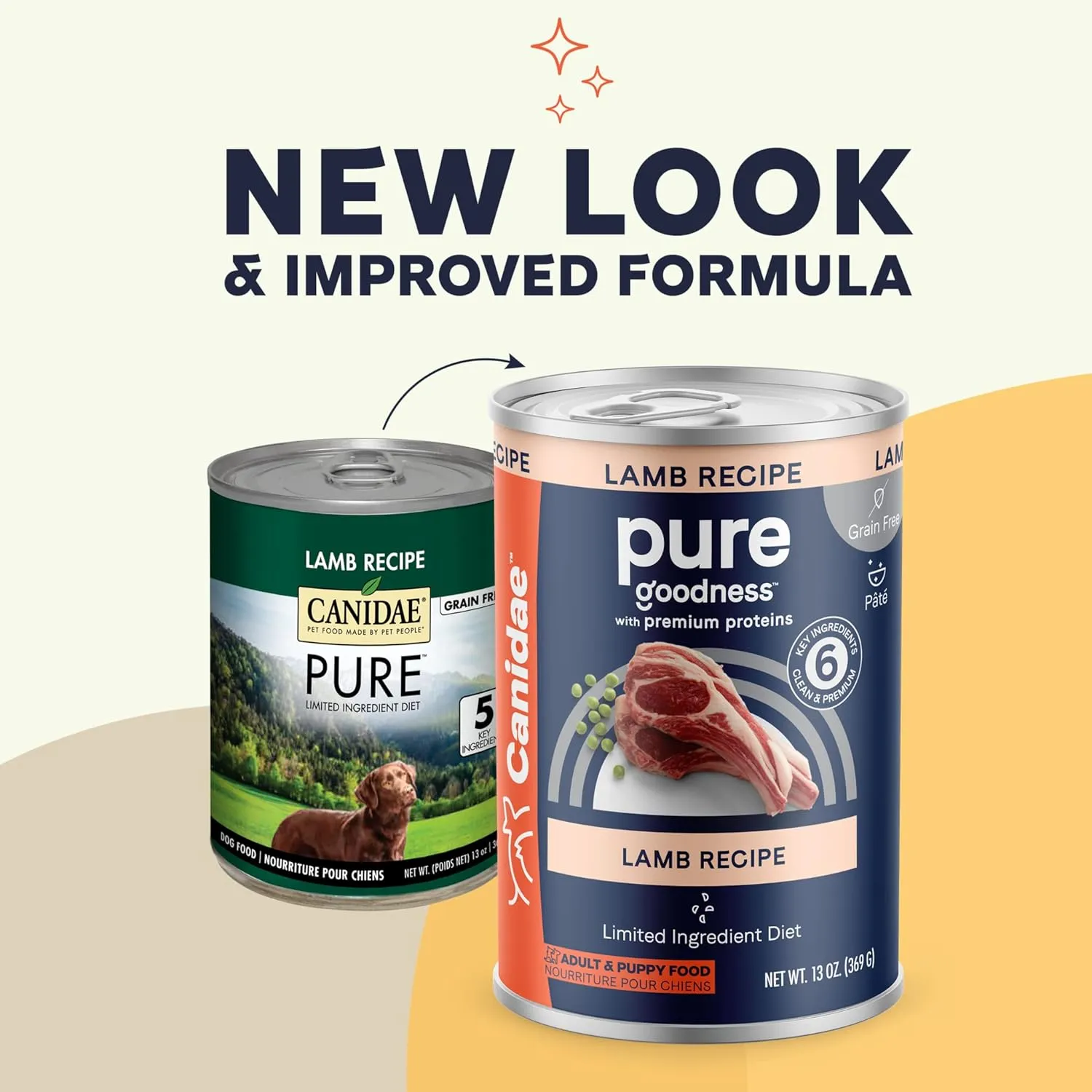 Canidae Pure Limited Ingredient Premium Adult Wet Dog Food, Lamb Recipe, 13 oz. (Case of 12), Grain Free