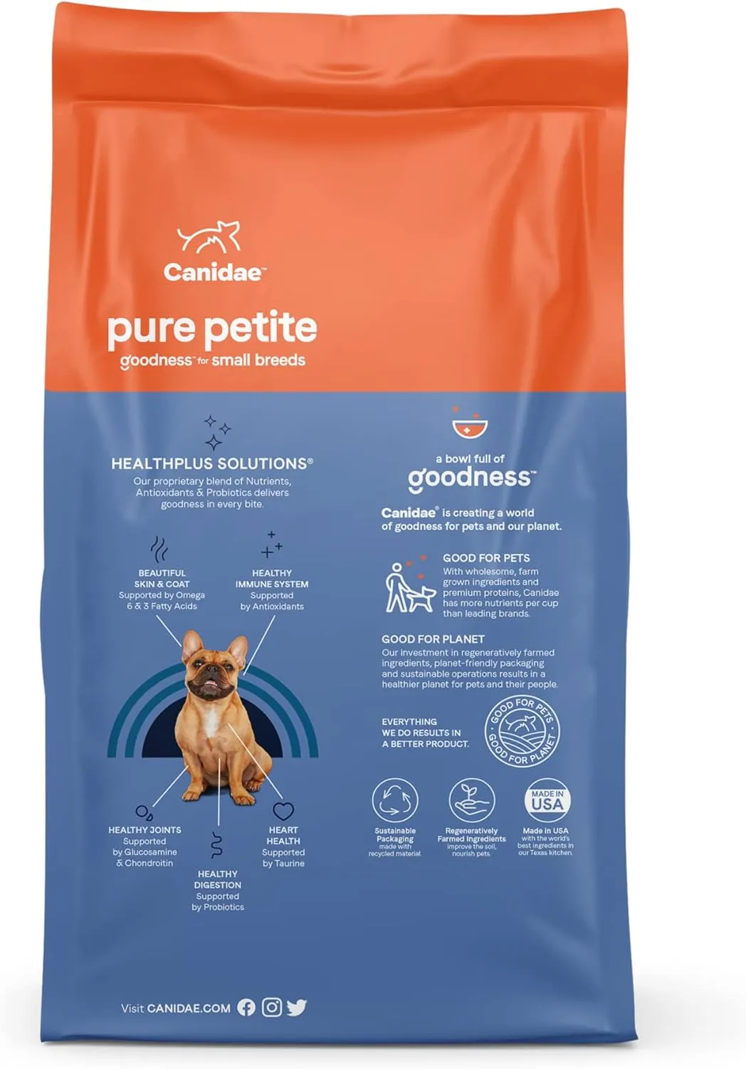 Canidae Pure Petite Premium Freeze-Dried Raw Coated Dog Food for Small Breeds, Real Chicken Recipe, 4 lbs, Grain Free