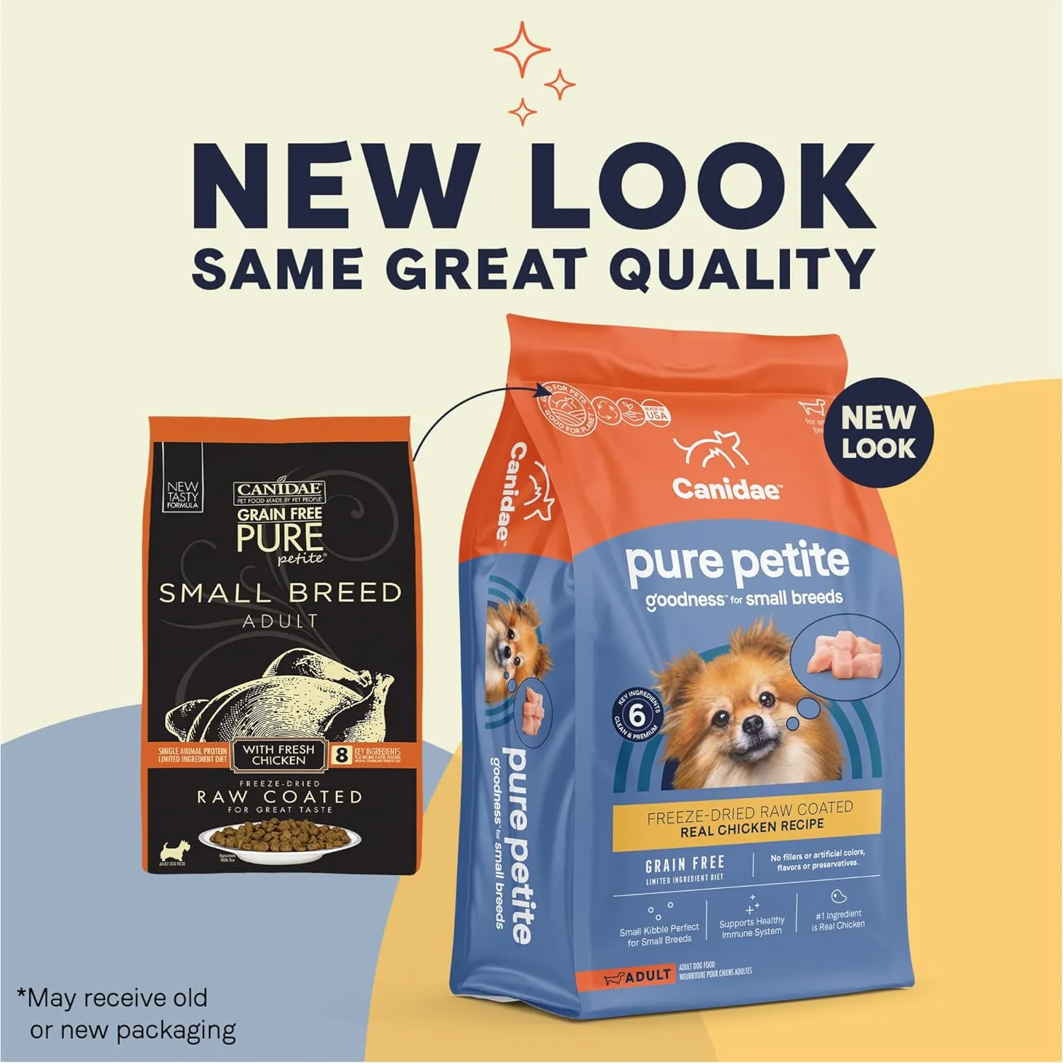 Canidae Pure Petite Premium Freeze-Dried Raw Coated Dog Food for Small Breeds, Real Chicken Recipe, 4 lbs, Grain Free