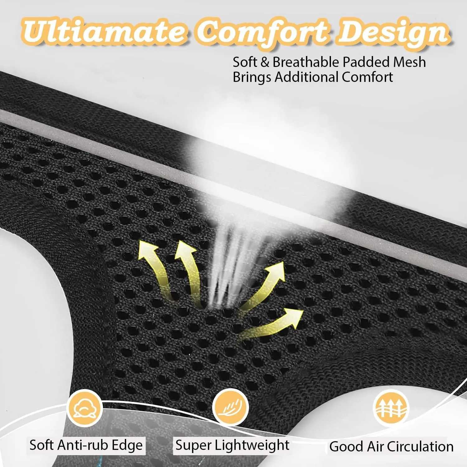 Cat Harness with Leash Set Mesh No Pull Reflective Escape Proof Walking Adjustable Step Soft Padded in Vest Harness for Small Medium Puppy, Cats Black XS