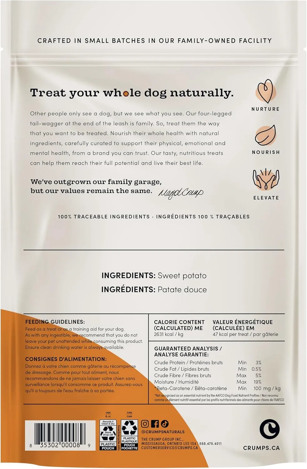 Crumps' Naturals Sweet Potato For Pets, 5.6-Ounce