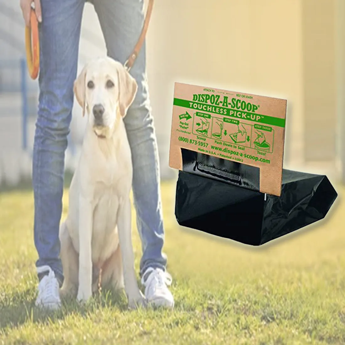 Dispoz-A-Scoop Bags - No Touch, Sanitary Dog Poop Scoopers (48 Count)