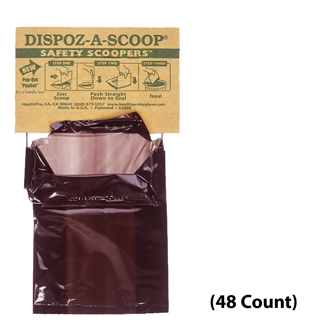 Dispoz-A-Scoop Bags - No Touch, Sanitary Dog Poop Scoopers (48 Count)
