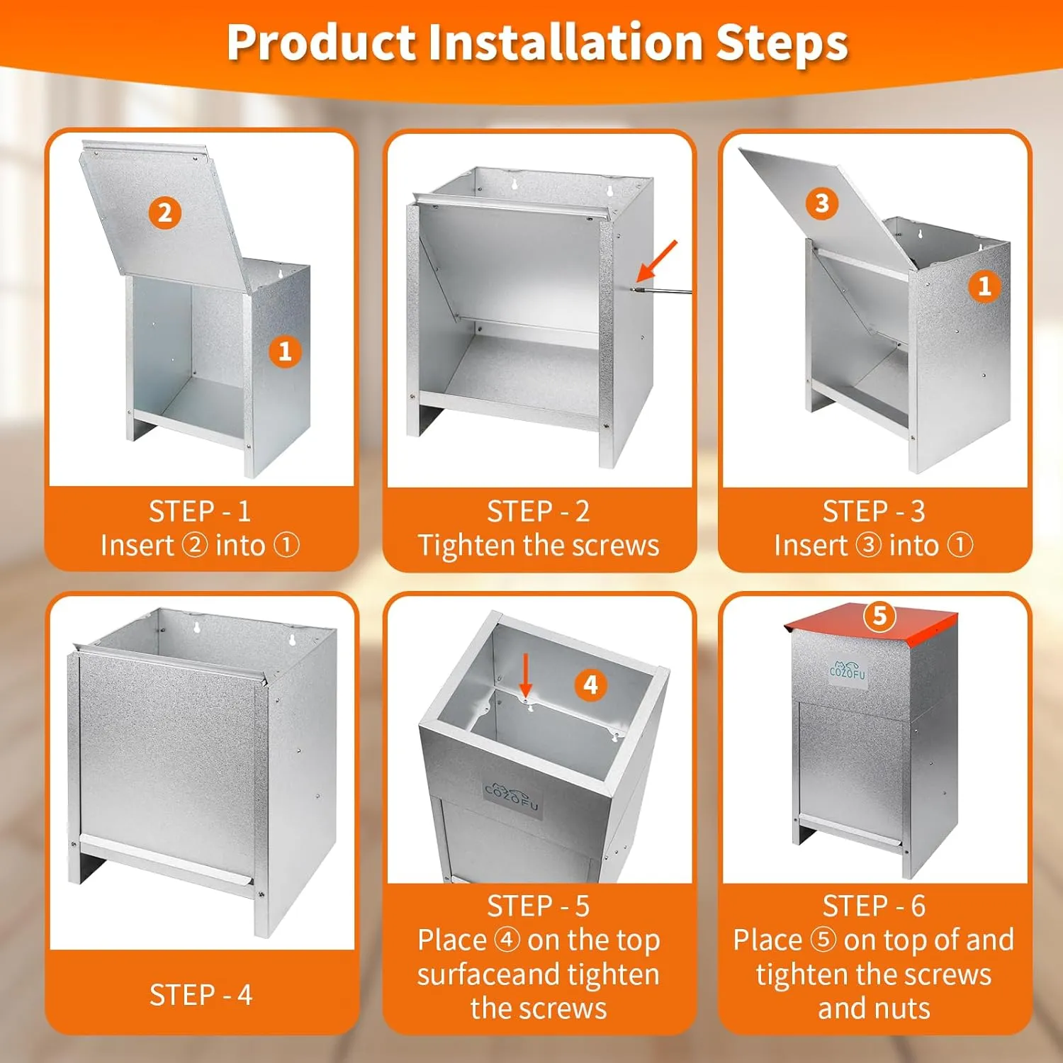 Dog Feeder - Galvanized Metal Pet Food Station for Indoor & Outdoor Use - Automatic Gravity-Fed Dispenser Suitable for Small, Medium, and Large Dog Breeds - Capacity: 25 Pounds of Dry Kibble