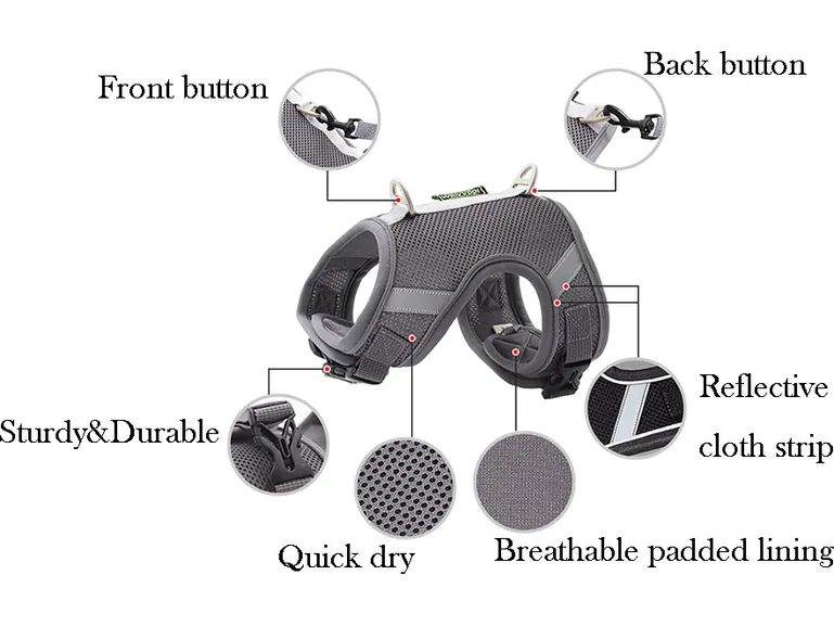 Dog Harness Gray
