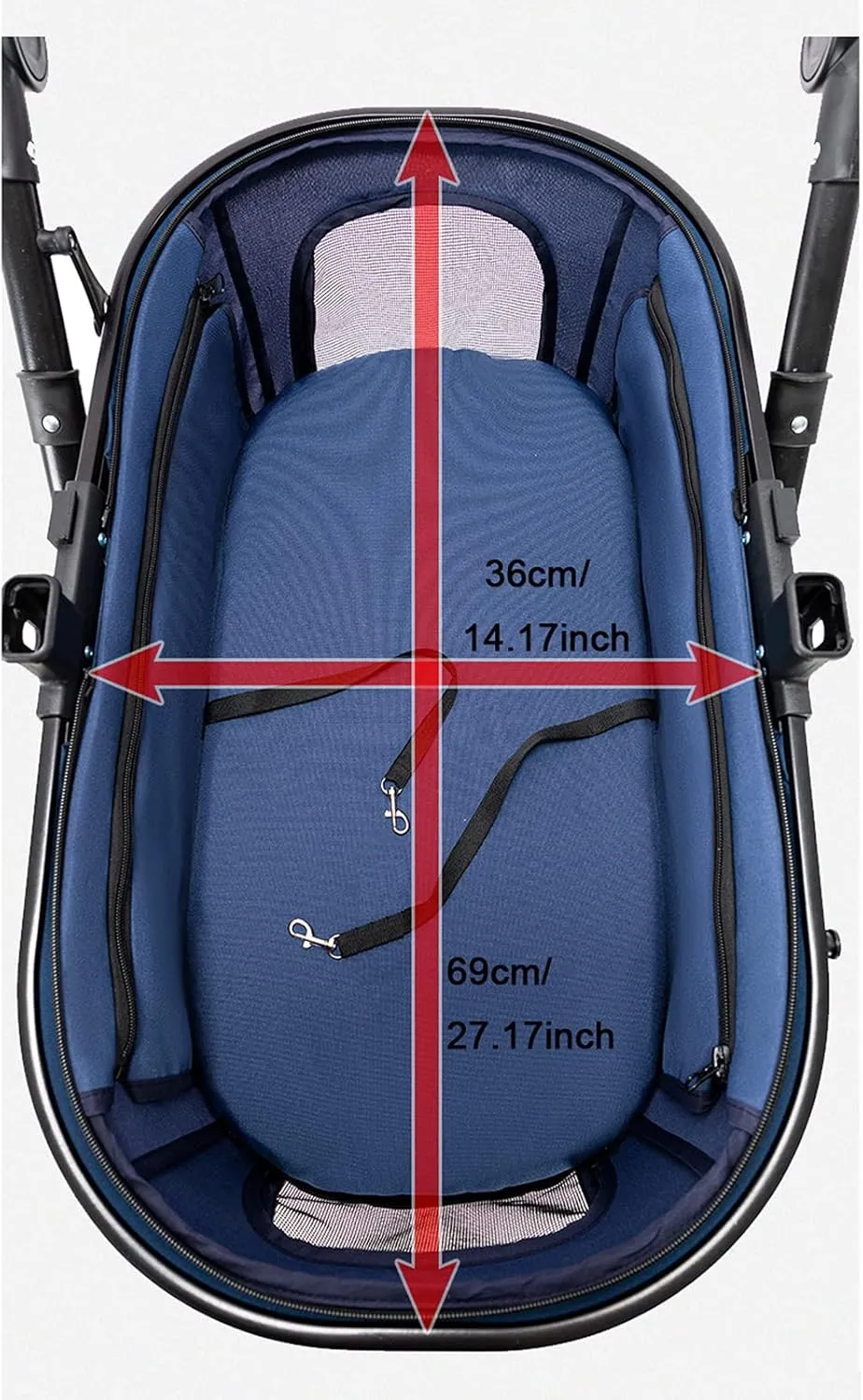 Dog Stroller for Medium Dogs Small Dogs 4 Wheel Collapsible Storage Cup Holder Adjustable Push Handle Separate cart Pet Travel Supplies 40 kg