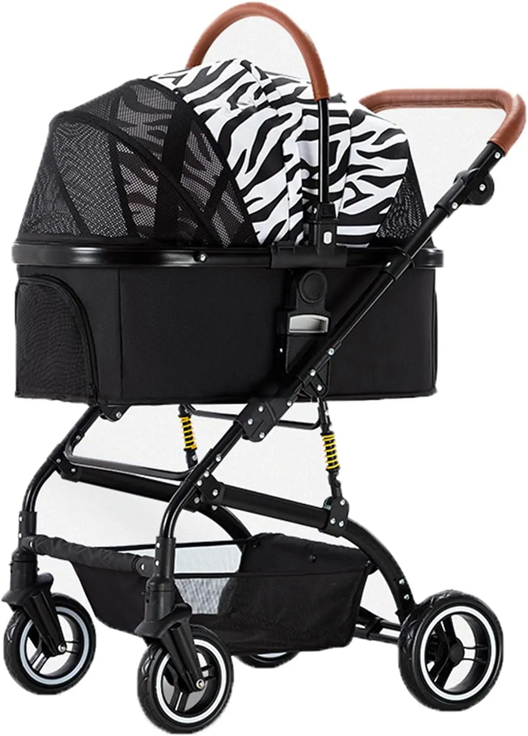 Dog Stroller for Medium Dogs Small Dogs 4 Wheel Collapsible Storage Cup Holder Adjustable Push Handle Separate cart Pet Travel Supplies 40 kg