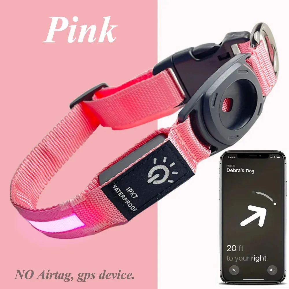 GlowTrack™ AirTag LED Dog Collar