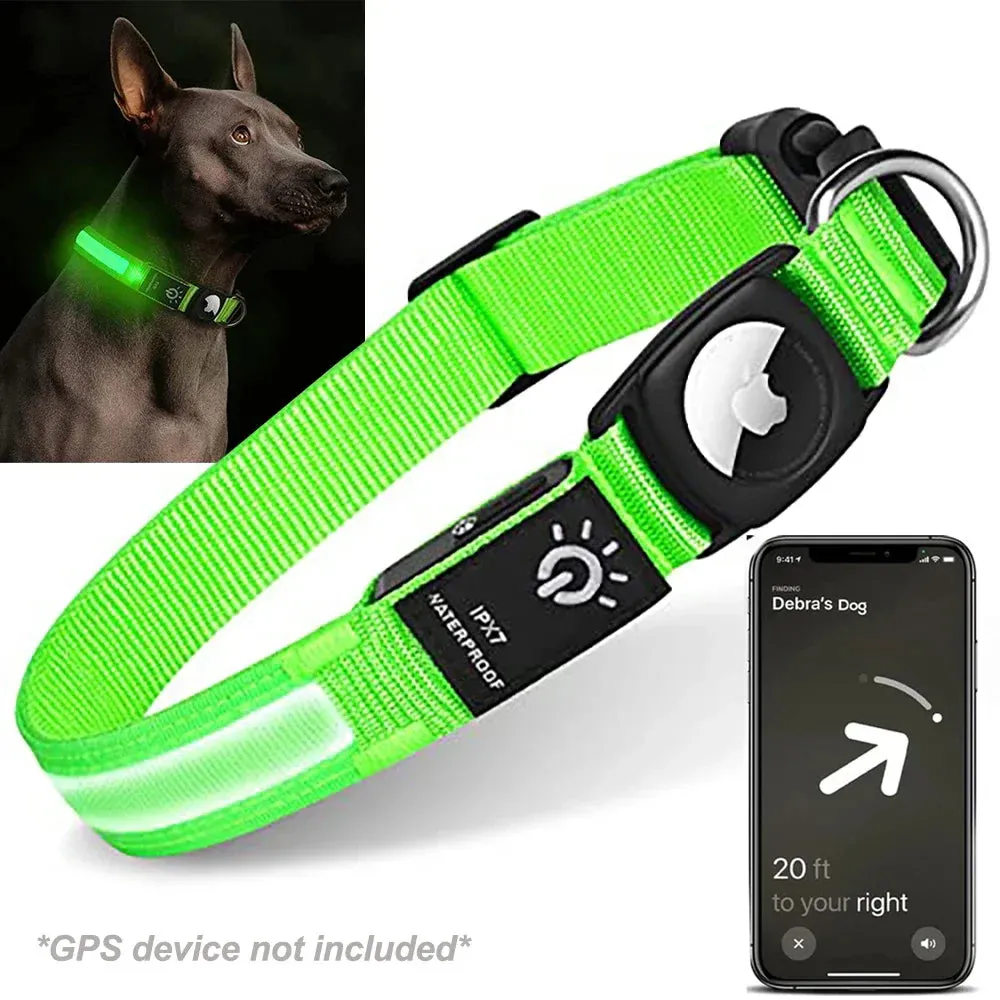 GlowTrack™ AirTag LED Dog Collar