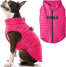 Gooby Puffer Vest Dog Jacket - Pink, Small - Ultra Thin Zip Up Wind Breaker with Dual D Ring Leash - Water Resistant Small Dog Sweater Coat - Dog Clothes for Small Dogs Boy or Medium Dogs