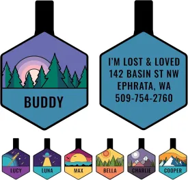 GoTags Silent Dog Tag, Personalized Engraved Silicone Dog and Cat Name Pet ID Tags, Soundless No More Jingling Tags (Forest Purple)