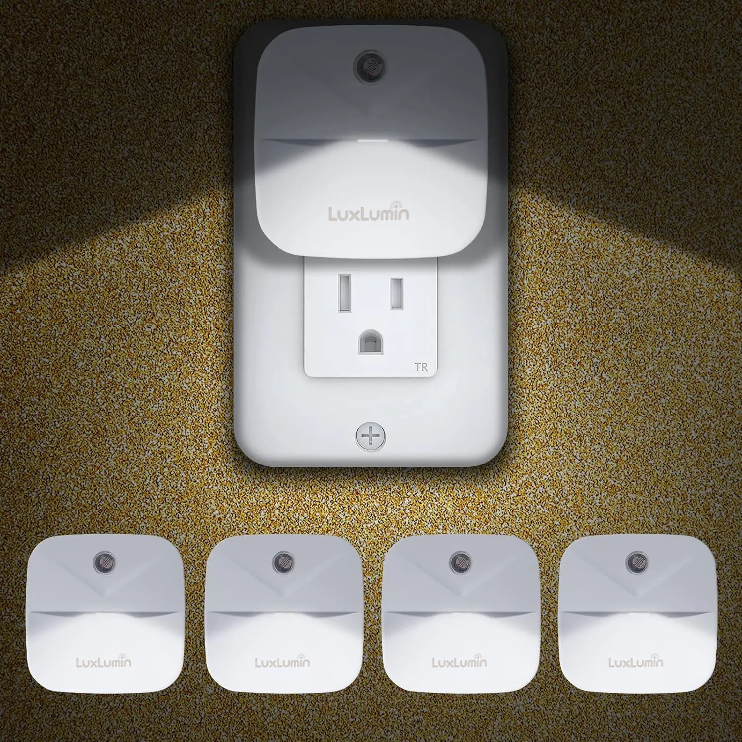 LED Night Lights Plug into Wall with Smart Dusk-to-Dawn Sensor, Automatically Turn on and Off,Night Light for Kids,Bedroom,Bathroom,Stairs,White, 4 Packs