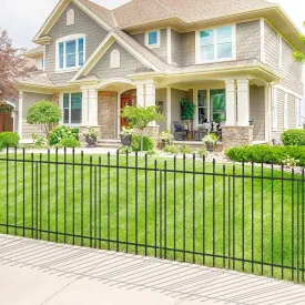 Metal Garden Fence 36 in H x 12 ft L, 6 Panels   7 Stakes Border Dog Fence Panels Animal Barrier, No Dig Garden Fencing for Yard Patio Flower Bed Lawn Outdoor, Arch Black