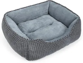 MIXJOY Dog Bed for Large, Medium, Small Dogs - Rectangle, Washable, Orthopedic, Soft, Calming Cat Beds - Anti-Slip Bottom, Multiple Sizes (25'', Grey)