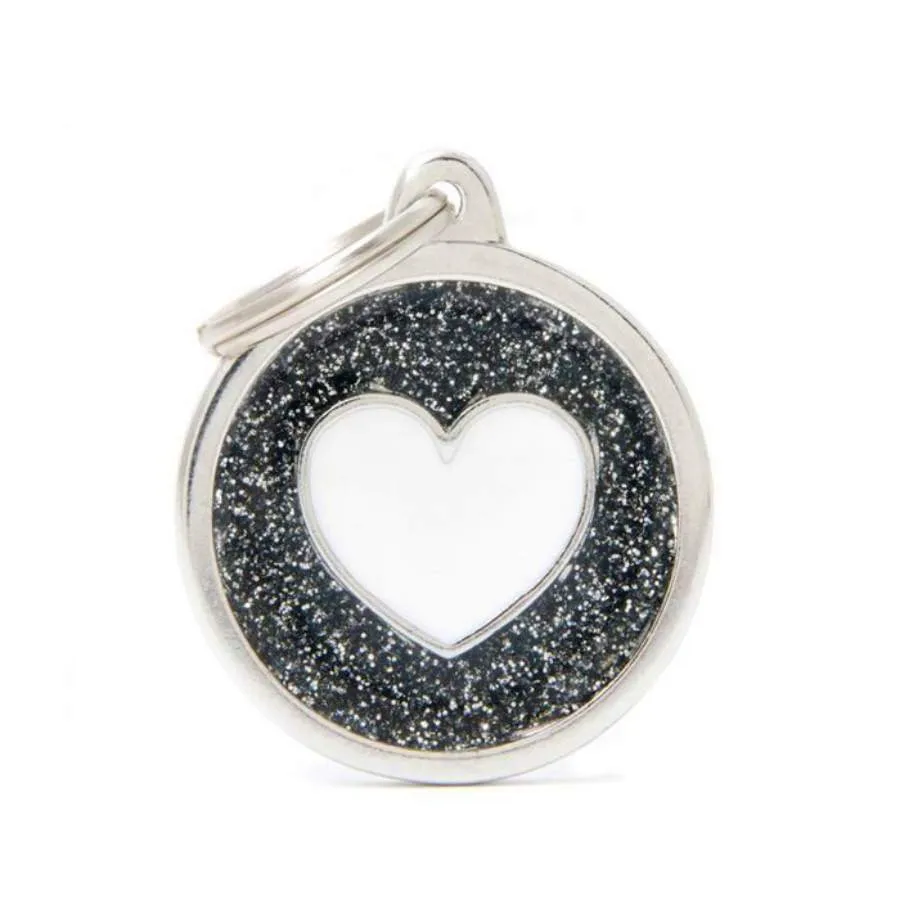 My Family ID Tags Shine Circle Heart