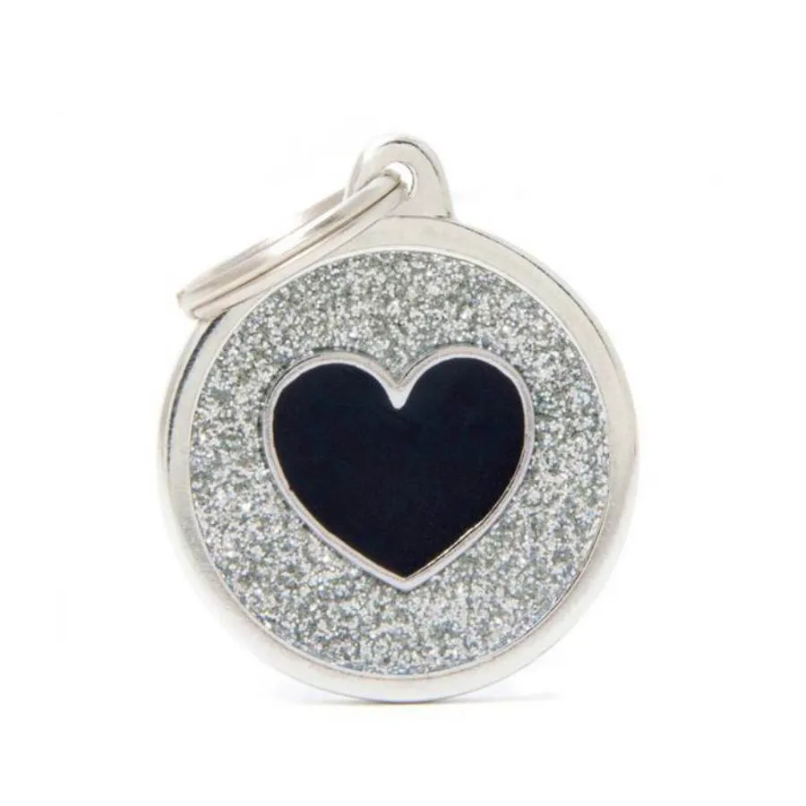 My Family ID Tags Shine Circle Heart