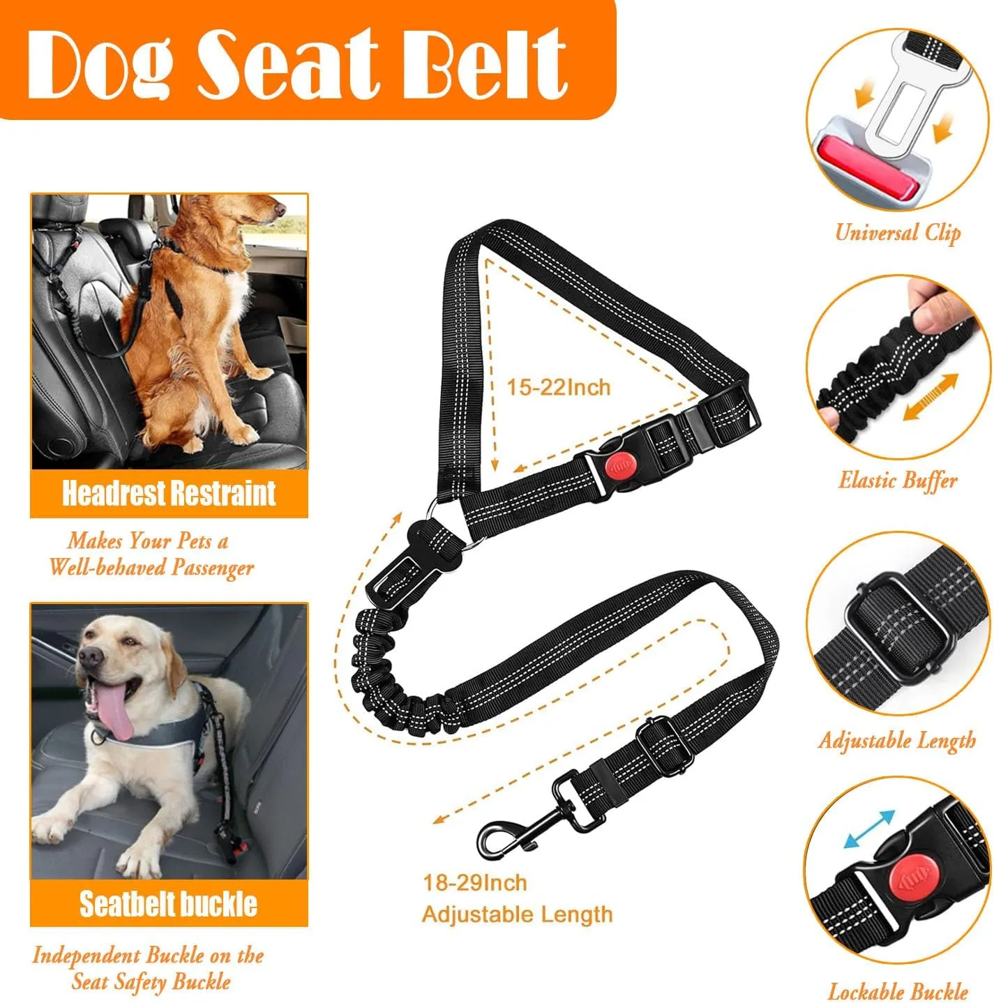 No Pull Dog Harness, Collar & Leash Set | Includes Dog Seat Belt, Collapsible Bowls & Poop Bag Dispenser. Ideal for Training, Walking, Hiking. Fits Small to Large Dogs(Blue-S)