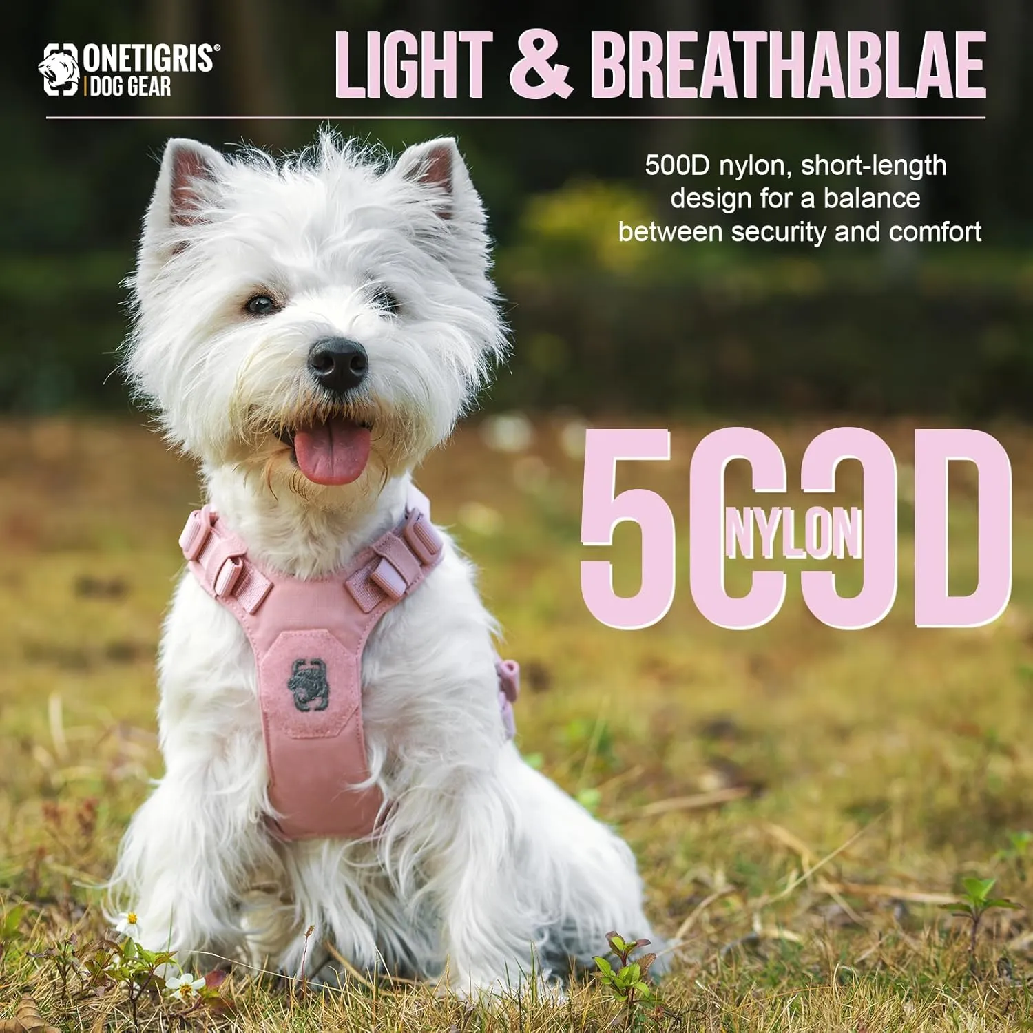 Onetigris Small Harness Dog Harness and Leash Set,Mini Trooper No Pull Dog Vest Fully Adjustable Harness for Puppy Dog and Cats, Dog Vest Harness for XXXS XXS XS Pets (Pink, XXXS)