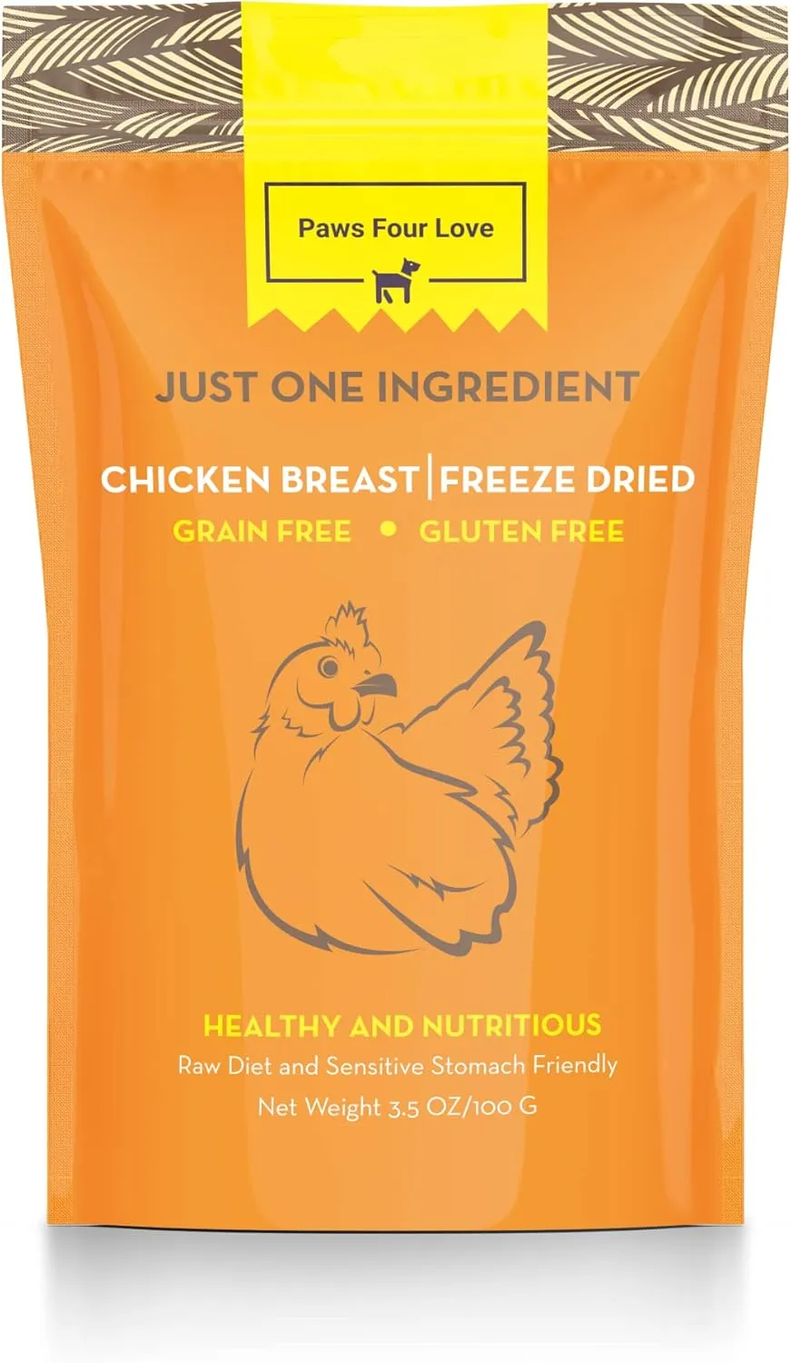 Organic Freeze Dried Dog & Cat Treats - Single Ingredient, Grain Free Food Toppers for Healthy Pets, No Fillers or Preservatives (Chicken, 3.5 oz Bag)