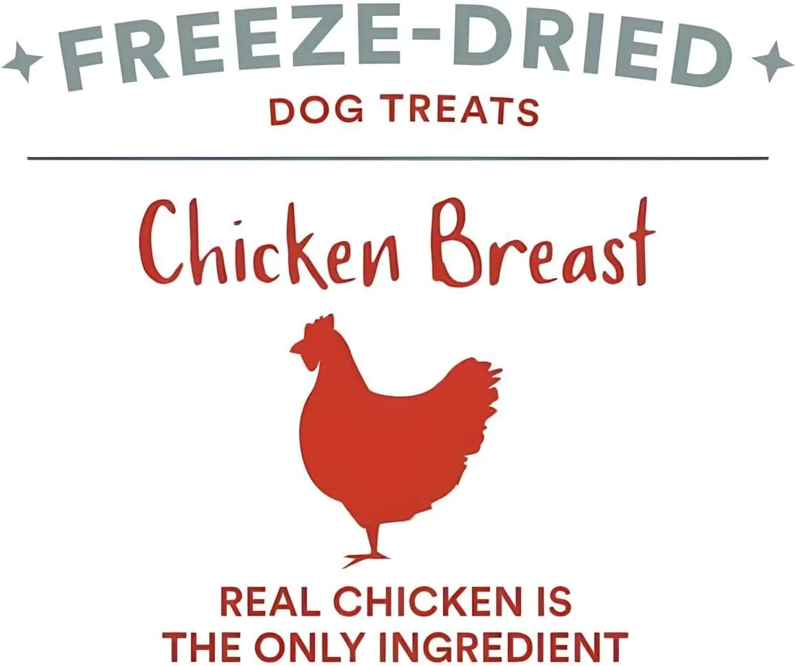 Organic Freeze Dried Dog & Cat Treats - Single Ingredient, Grain Free Food Toppers for Healthy Pets, No Fillers or Preservatives (Chicken, 3.5 oz Bag)