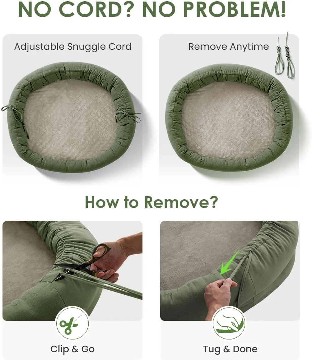 Orthopedic Dog Bed for Large Dogs, Chew-Resistant Pet Sofa Bed with Egg Crate Foam, 4-Sided Bolster, Removable Washable Cover & Anti-Slip Bottom, X-Large Calliste Green
