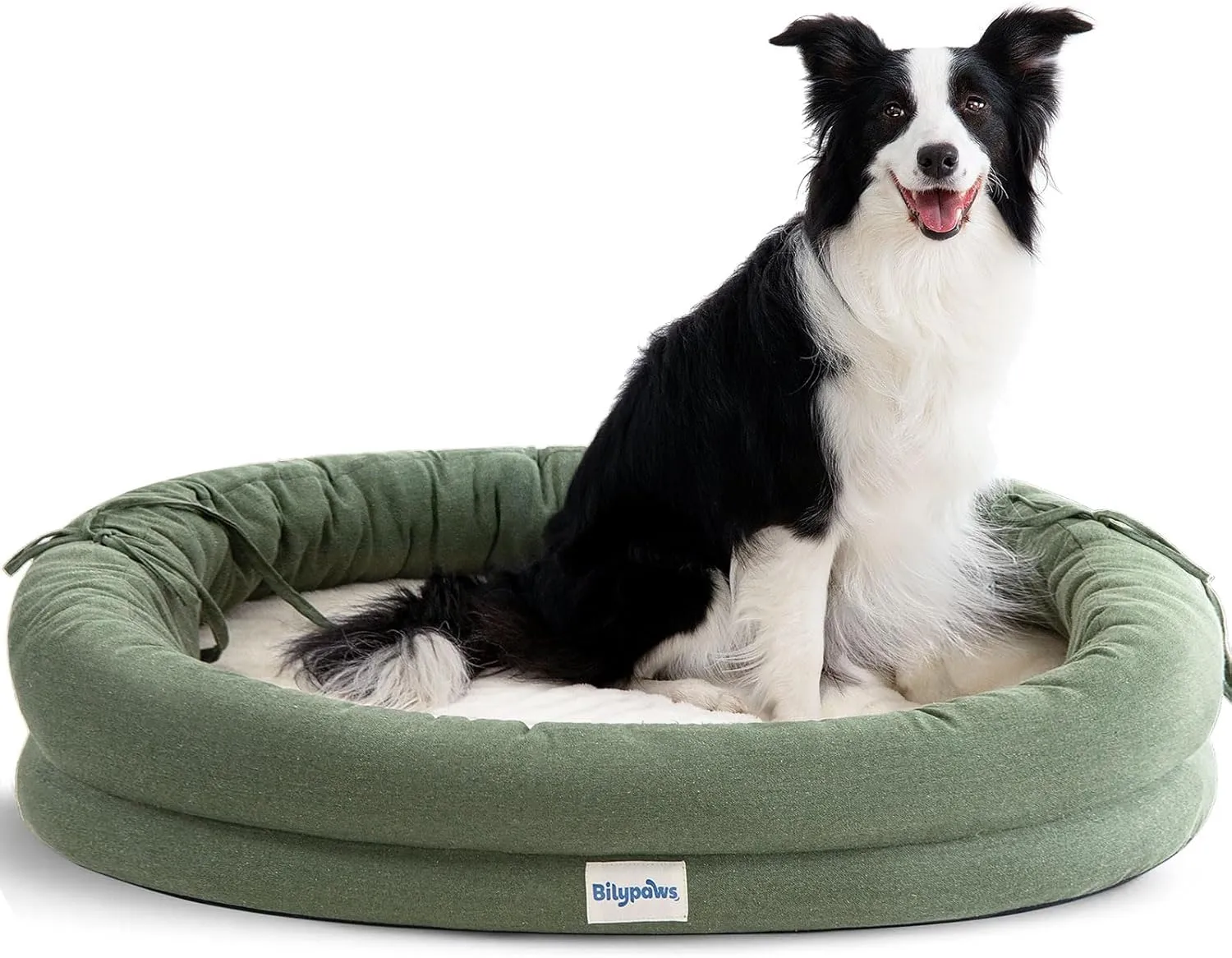 Orthopedic Dog Bed for Large Dogs, Chew-Resistant Pet Sofa Bed with Egg Crate Foam, 4-Sided Bolster, Removable Washable Cover & Anti-Slip Bottom, X-Large Calliste Green