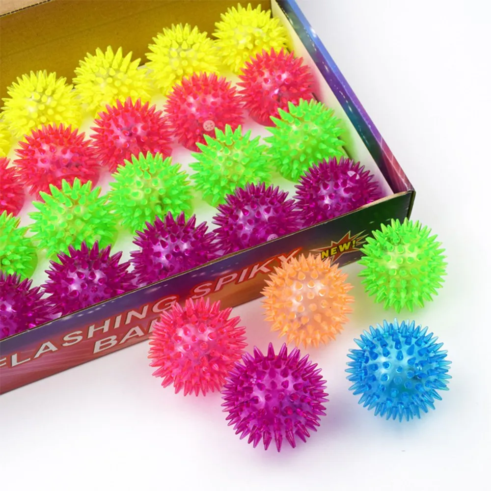 PAWS ASIA Amazon New Rubber Squeaky Glow  Exercise Interactive Thorn Pet Toys Ball Dog