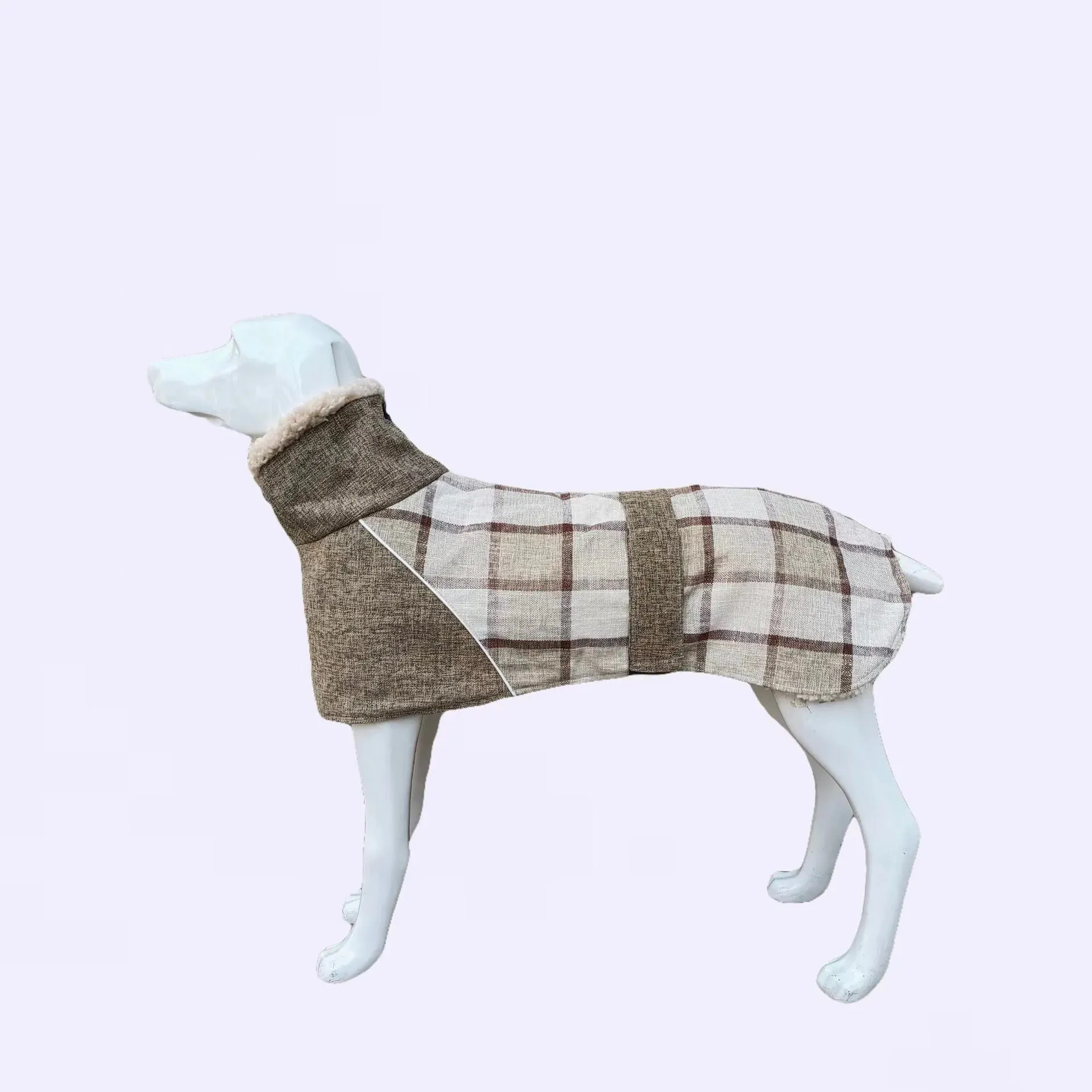 Pet Clothes - Autumn & Winter Plaid Cotton Jacket  Warm Dog Coat