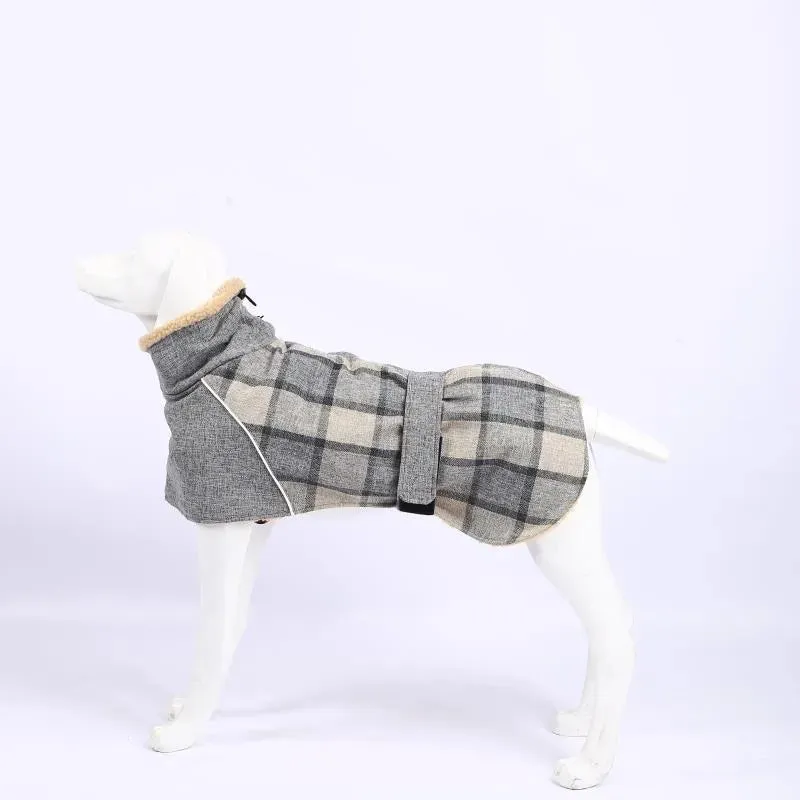 Pet Clothes - Autumn & Winter Plaid Cotton Jacket  Warm Dog Coat