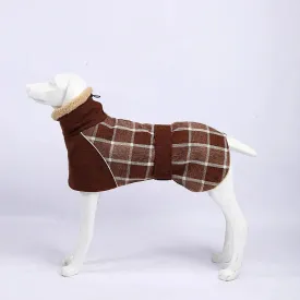 Pet Clothes - Autumn & Winter Plaid Cotton Jacket  Warm Dog Coat