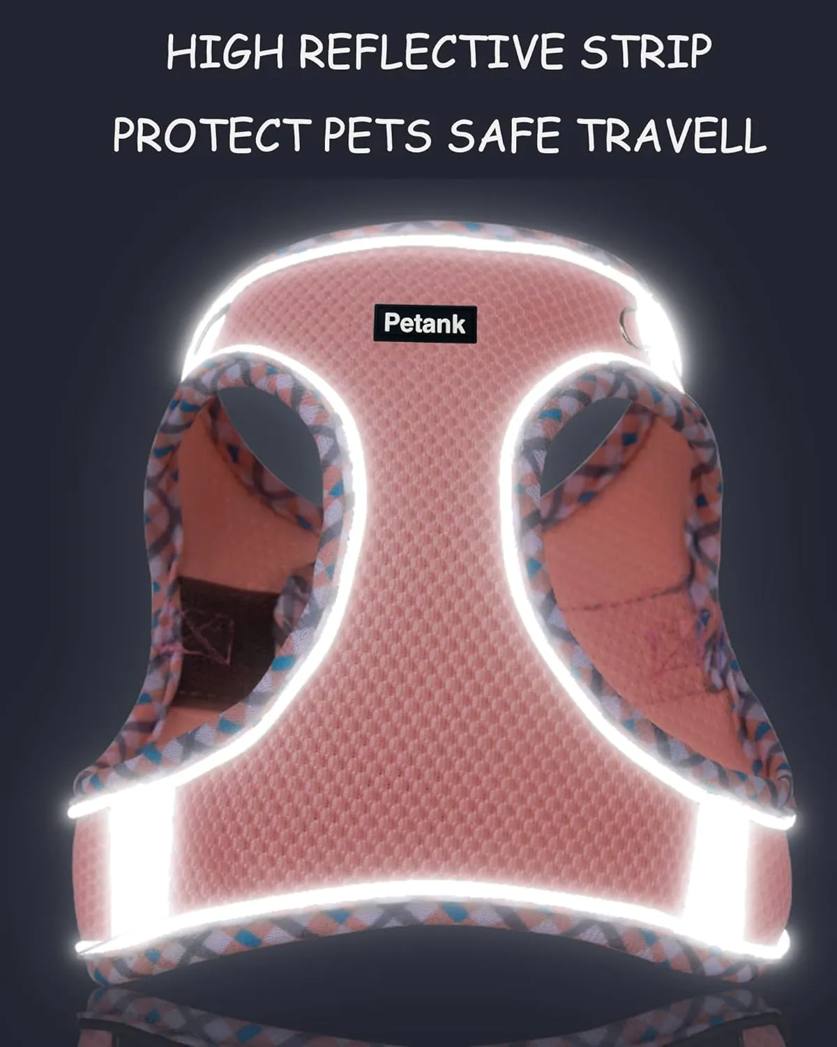 Petank Dog Harness for Small Medium Dogs No Pull, Puppy Harness and Leash Set, Step in Dog Harness for Walking, Running, Training, Small Dog Vest(Pink, XS)