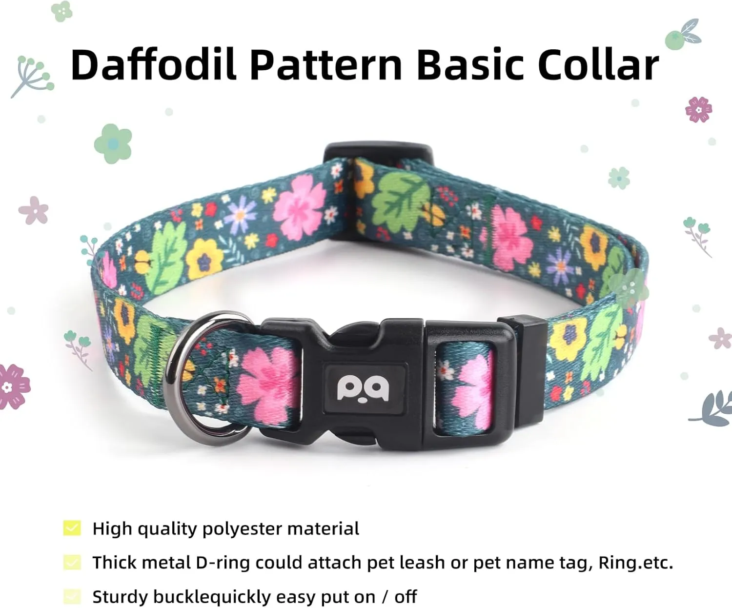 QQPETS Dog Harness Collar Leash - No Pull Pet Adjustable Back Clip Halter Basic Collar Heavy Duty 5FT Anti-Twist Leash for Extra Small Puppy Medium Large Breed Training (XS,Leaves)