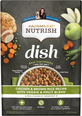 Rachael Ray Nutrish Dish Premium Dry Dog Food, Chicken & Brown Rice Recipe with Veggies & Fruit, 11.5 Pounds