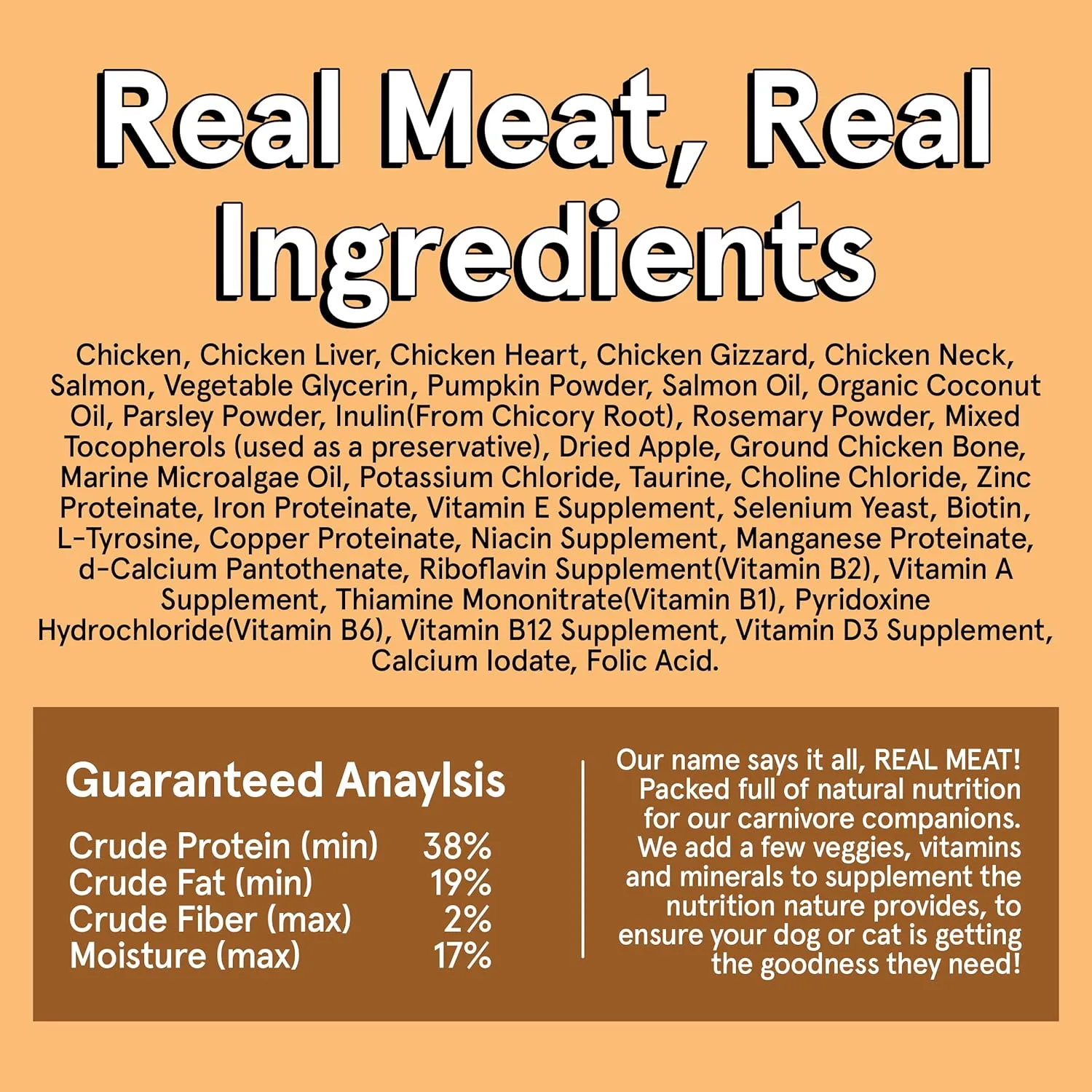 Real Meat Boosters Air Dried Dog Food w/Real Chicken & Wild-Caught Salmon for Enhanced Skin & Coat Support - 2lbs of Grain-Free, High Protein, Real Meat Dog Food Enriched w/Organic Coconut Oil