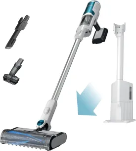 Shark Clean & Empty Cordless Stick Vacuum  Lightweight Cordless with HEPA Filter, Portable, Rechargeable, Auto-Empty System, Stick Vacuum for Pet Hair, Carpets & Hardfloor, White, BU3521