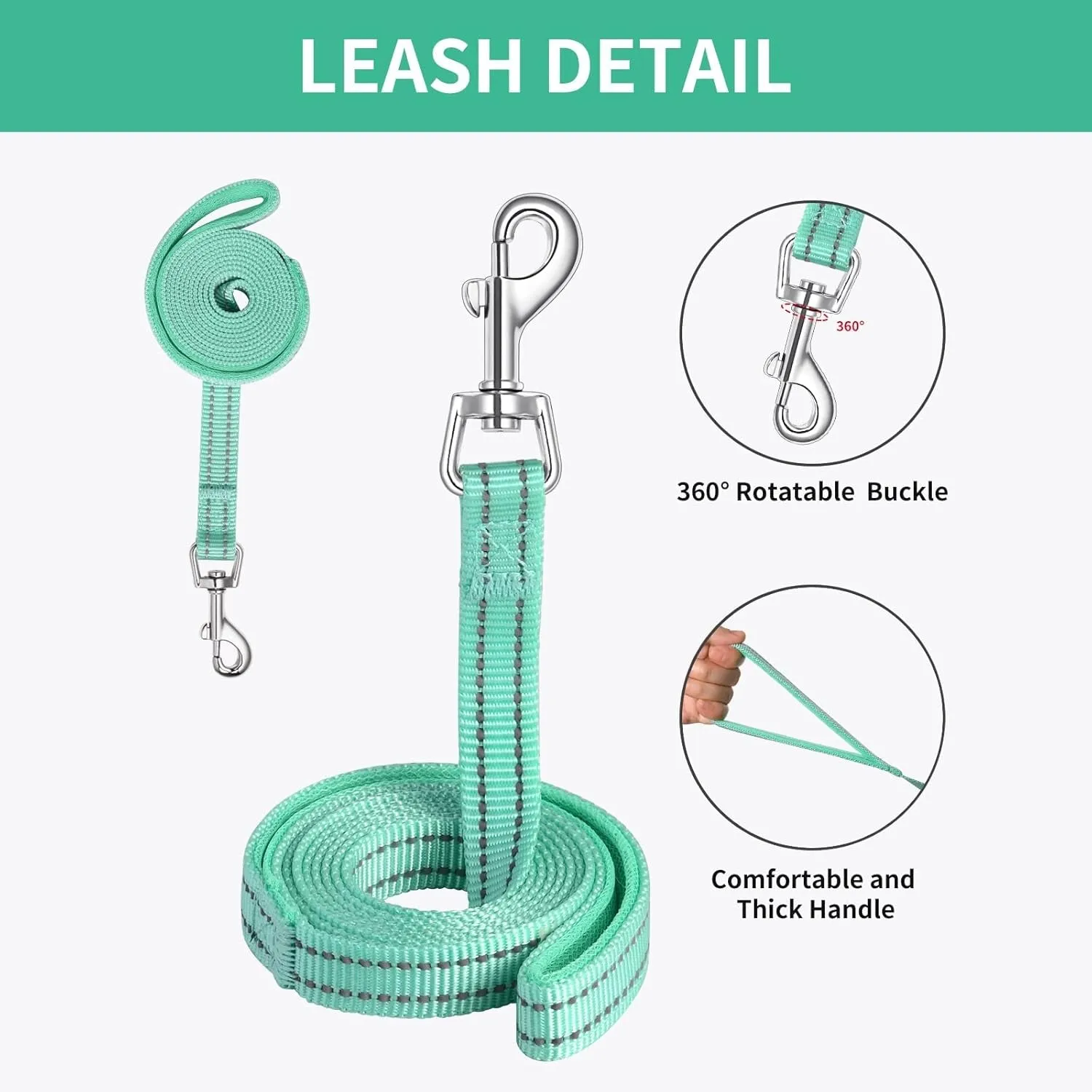 Small Dog Harness with Leash Set, No Escape Easy Walk Puppy Harnesses for Training Walking, Step-In Reflective Soft Dogs Vest for XS S Medium Extra-Small Large Sized Dog(Green,S)