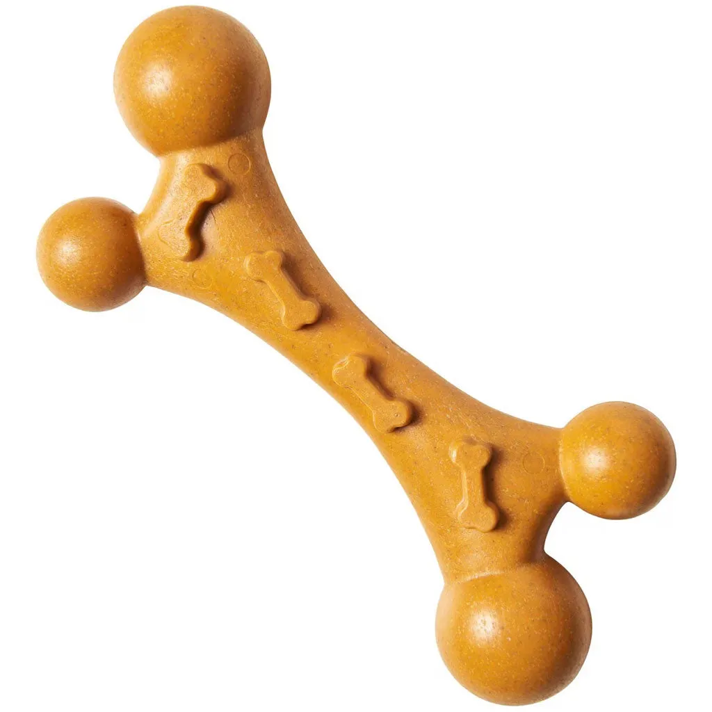 Spot Bam-Bones Nubby Bone Peanut Butter Flavor Dog Chew Toy, 7"