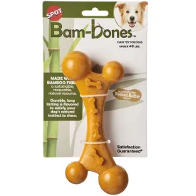 Spot Bam-Bones Nubby Bone Peanut Butter Flavor Dog Chew Toy, 7"
